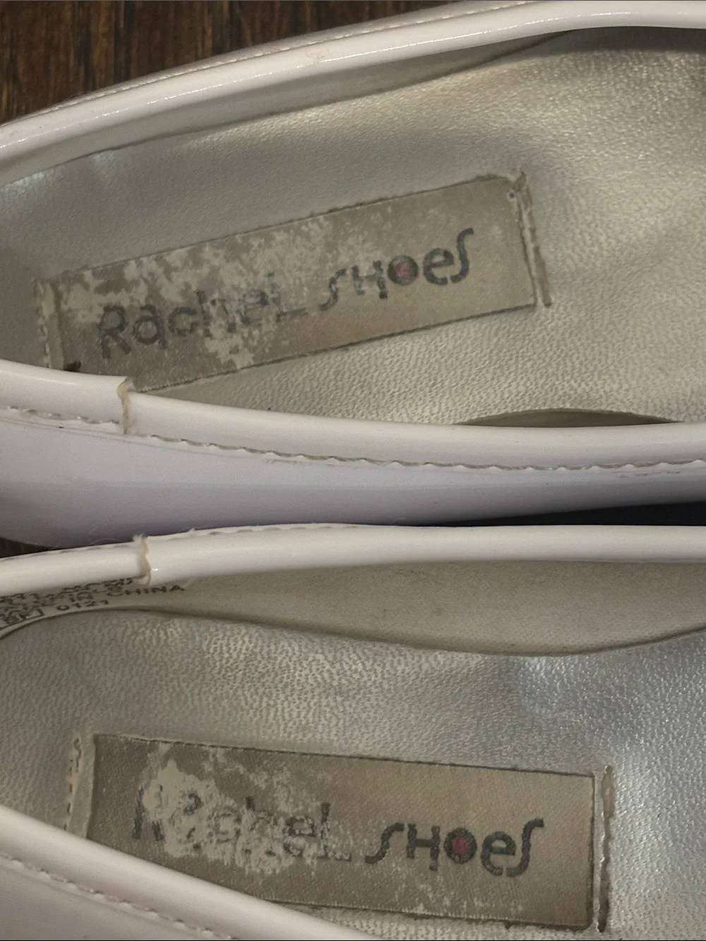 Rachel Shoes Girls White Patent Floral Ballet Flats Size 11
